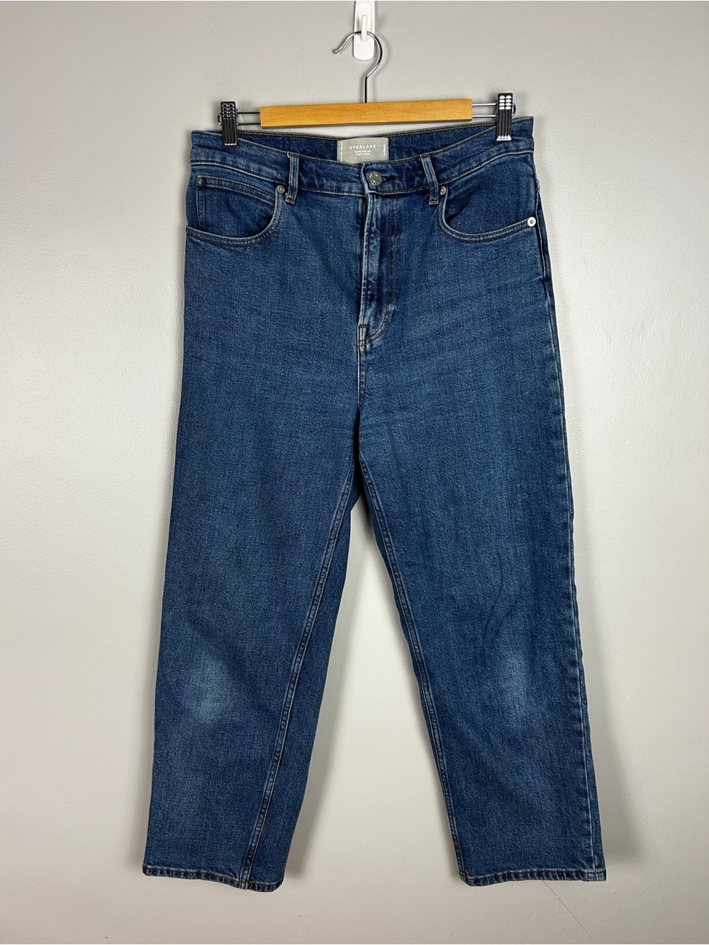 EVERLANE The Way High Jean Blue 29 Organic Cotton Straight Leg High Rise Stretch